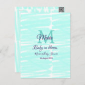 Pastel green baby in bloom monogram baby shower te postkarte (Vorne/Hinten)