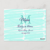 Pastel green baby in bloom monogram baby shower te postkarte (Rückseite)