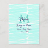 Pastel green baby in bloom monogram baby shower te postkarte (Vorderseite)