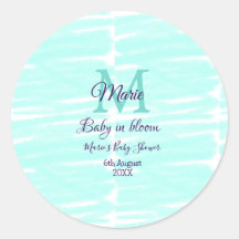 Pastel green baby in bloom monogram baby shower te