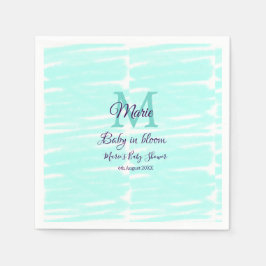 Pastel green baby in bloom monogram baby shower te serviette
