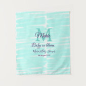 Pastel green baby in bloom monogram baby shower te wandteppich (Vorderseite)