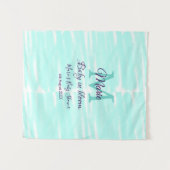 Pastel green baby in bloom monogram baby shower te wandteppich (Vorderseite (Horizontal))