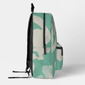 Pastel Green Beige Swirl Pattern Name Bedruckter Rucksack (Links)