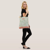 Pastel Green Boho Chic Floral Tasche (Am Model)