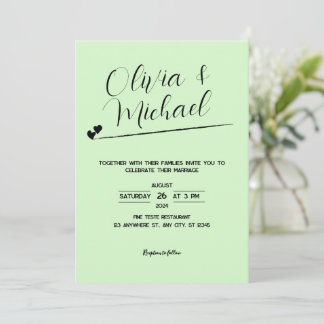 Pastel Green Botanical Wedding Einladung