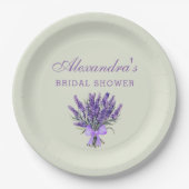 Pastel Green Bow Blume Lavender Brautparty Pappteller (Vorderseite)