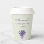 Pastel Green Bow Floral Lavender Brautparty Pappbecher (Rückseite)