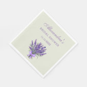 Pastel Green Bow Floral Lavender Brautparty Serviette (Ecke)