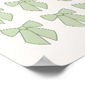 Pastel Green Bows Coquette Poster (Ecke)