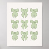 Pastel Green Bows Coquette Poster (Vorne)
