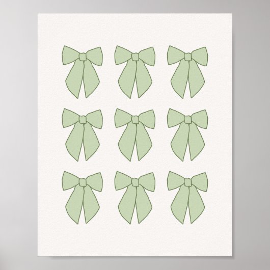 Pastel Green Bows Coquette Poster (Vorne)
