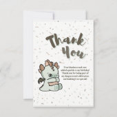 Pastel Green Brown Niedlich Baby Dragon Dankeskarte (Vorderseite)