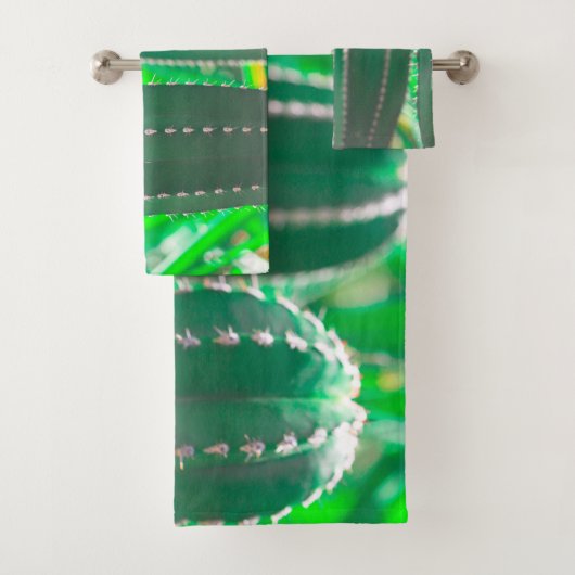 Pastel Green cactus Pflanze Blätter Badhandtuch Set (Insitu)