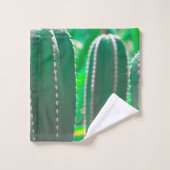 Pastel Green cactus Pflanze Blätter Badhandtuch Set (Waschlappen)