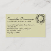 Pastel Green Celestial Sun Face Visitenkarte (Rückseite)