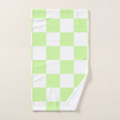 Pastel Green Checkered Gingham Pattern Badhandtuch Set (Handtuch)