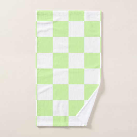 Pastel Green Checkered Gingham Pattern Badhandtuch Set (Handtuch)