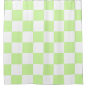 Pastel Green Checkered Gingham Pattern Duschvorhang (Vorderseite)