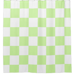 Pastel Green Checkered Gingham Pattern Duschvorhang