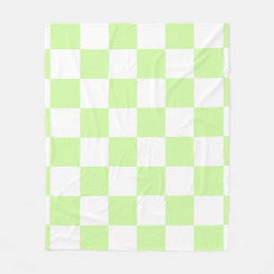 Pastel Green Checkered Gingham Pattern Fleecedecke