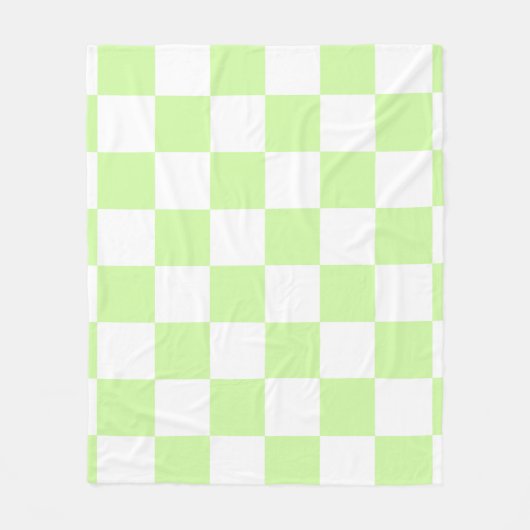Pastel Green Checkered Gingham Pattern Fleecedecke (Vorderseite)