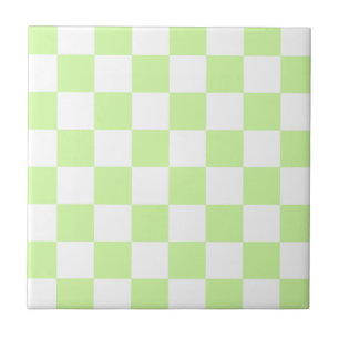 Pastel Green Checkered Gingham Pattern Fliese