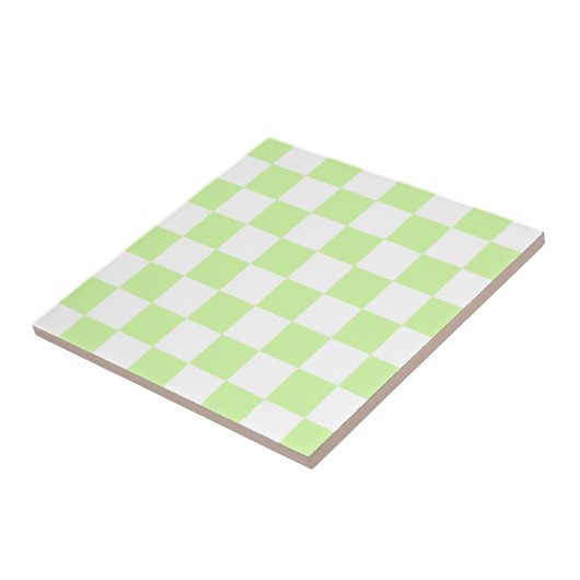 Pastel Green Checkered Gingham Pattern Fliese (Seite)
