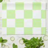 Pastel Green Checkered Gingham Pattern Geschirrtuch (Gefaltet)