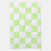 Pastel Green Checkered Gingham Pattern Geschirrtuch (Vertikal)