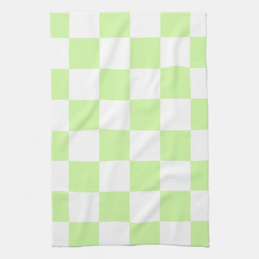 Pastel Green Checkered Gingham Pattern Geschirrtuch (Vertikal)