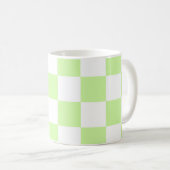 Pastel Green Checkered Gingham Pattern Kaffeetasse (VorderseiteRechts)