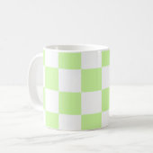 Pastel Green Checkered Gingham Pattern Kaffeetasse (Vorderseite Links)