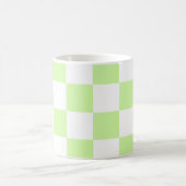 Pastel Green Checkered Gingham Pattern Kaffeetasse (Mittel)