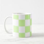 Pastel Green Checkered Gingham Pattern Kaffeetasse (Links)