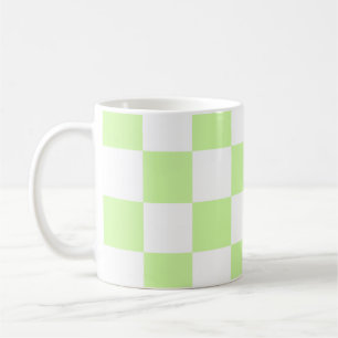Pastel Green Checkered Gingham Pattern Kaffeetasse