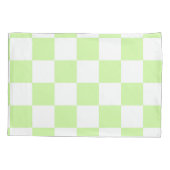 Pastel Green Checkered Gingham Pattern Kissenbezug (Rückseite)