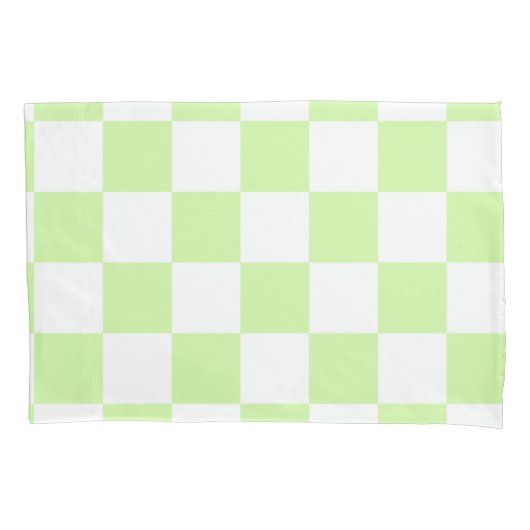 Pastel Green Checkered Gingham Pattern Kissenbezug (Vorderseite)
