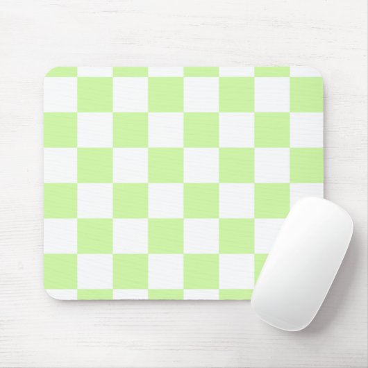 Pastel Green Checkered Gingham Pattern Mousepad (Mit Mouse)