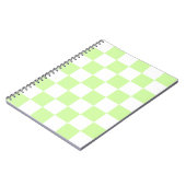 Pastel Green Checkered Gingham Pattern Notizblock (Linke Seite)