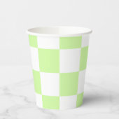 Pastel Green Checkered Gingham Pattern Pappbecher (Links)