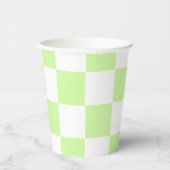 Pastel Green Checkered Gingham Pattern Pappbecher (Rechts)