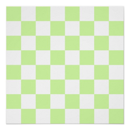 Pastel Green Checkered Gingham Pattern Poster (Vorderseite)