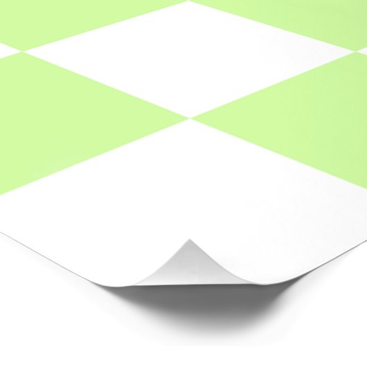 Pastel Green Checkered Gingham Pattern Poster (Ecke)