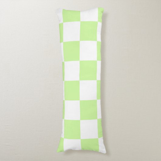 Pastel Green Checkered Gingham Pattern Seitenschläferkissen (Vorderseite Vertikal)