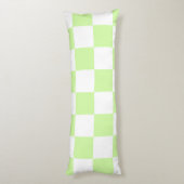Pastel Green Checkered Gingham Pattern Seitenschläferkissen (Rückseite (Vertikal))