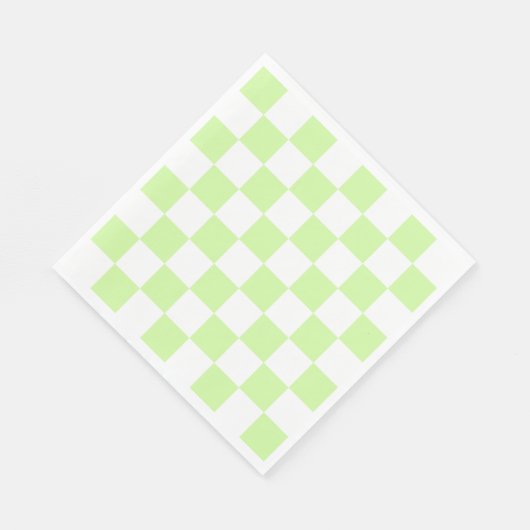 Pastel Green Checkered Gingham Pattern Serviette (Ecke)