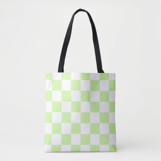Pastel Green Checkered Gingham Pattern Tasche (Vorderseite)
