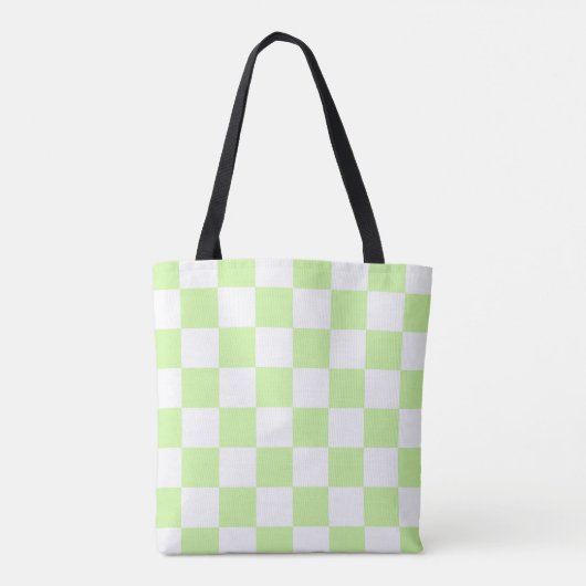 Pastel Green Checkered Gingham Pattern Tasche (Rückseite)