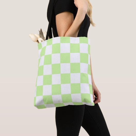 Pastel Green Checkered Gingham Pattern Tasche (Von Nahem)